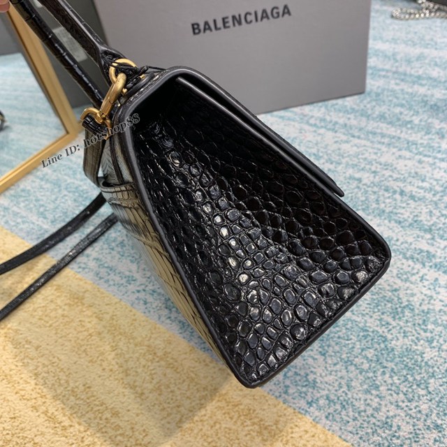 Balenciaga專櫃爆款Hourglass鱷魚紋沙漏包 巴黎世家三拼鱷魚蜥蜴蛇皮沙漏包 fyj1896